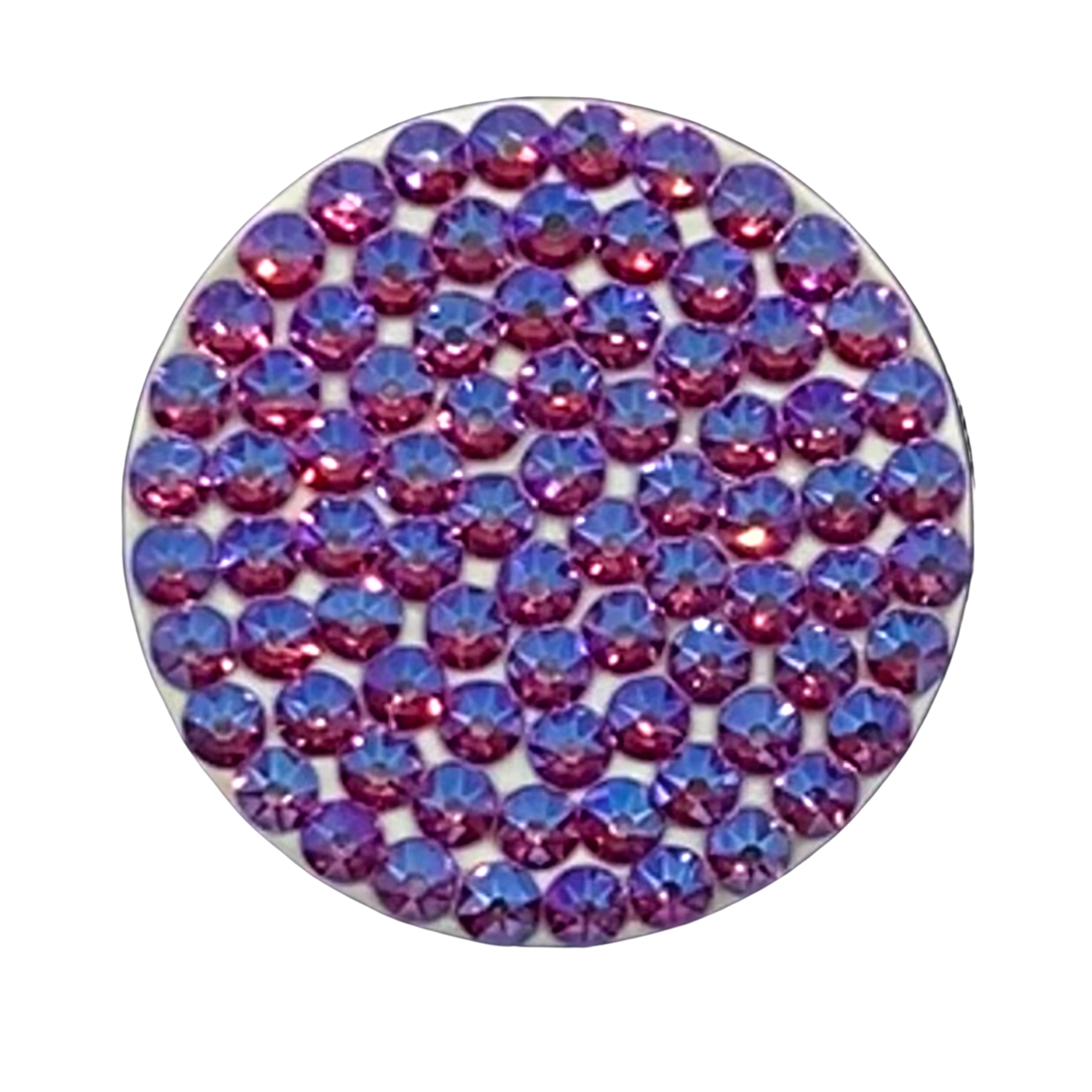 Handmade Bling White Popsocket made with Fuchsia Swarovski Crystals-image