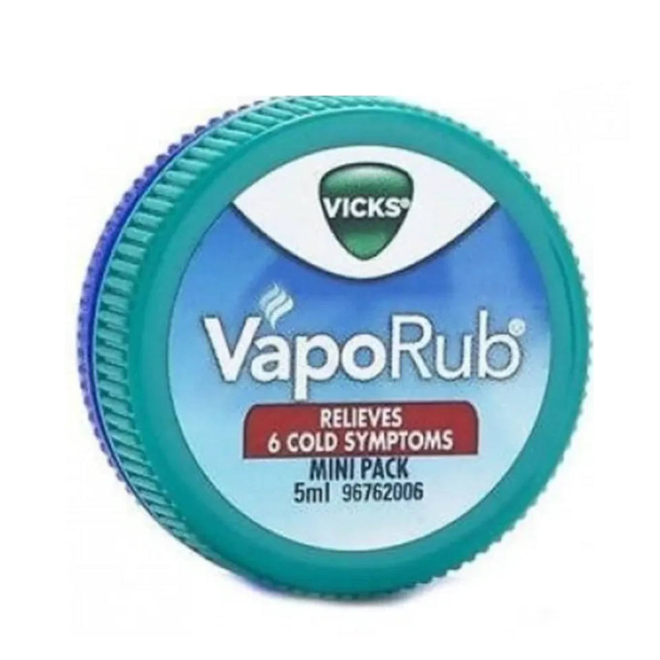 Vicks VapoRub 5ml Relief Cold Headache Menthol Eucalyptus Balm Travel Size 15-Ct - Image 2 of 4