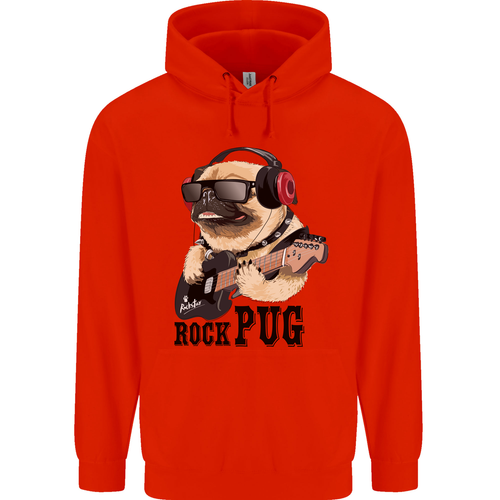 Rock n Roll Pug Funny Guitar Heavy Metal Childrens Kids Hoodie - Picture 74 of 80
