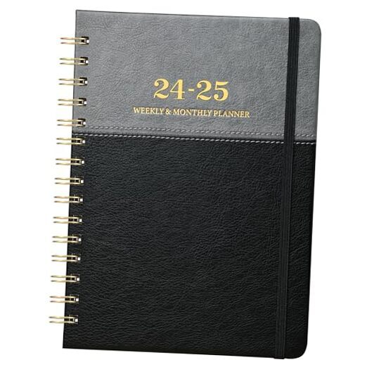 Planner 2024-2025 - Weekly Monthly Planner 2024-2025, July 2024-June Grey-2024-image