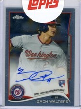Zach Walters 2014 Topps Chrome Rookie Certified Autograph Auto Card