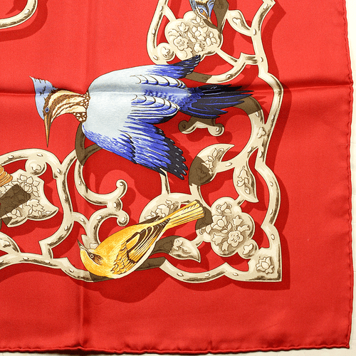 Hermes Schal OISEAUX DE L'INDE ET DE L'HIMALAYA 90cm Seide Carre Foulard - Bild 7 von 7