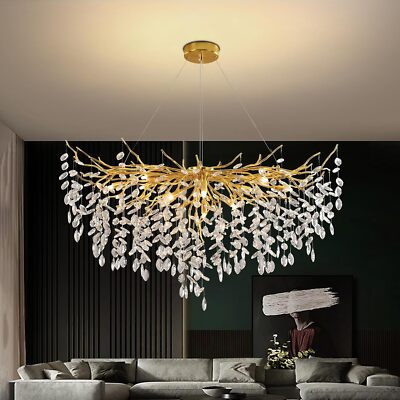 Rund Kristall Hängeleuchte Light Fixture,Große Luxus Raindrop Pendelleuchte