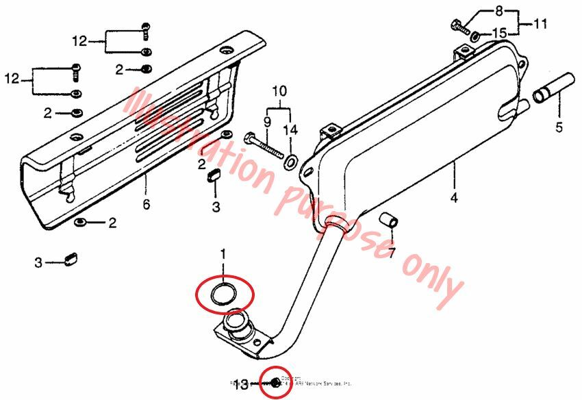 Exhaust Manifold Gasket Repair Set Honda NC50 Express 1977 Set) eBay