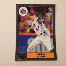 SETH LUGO #160 RC Mets All star Black 5x7 #ed/10 Made 1987 Tribute 2017 Topps 2
