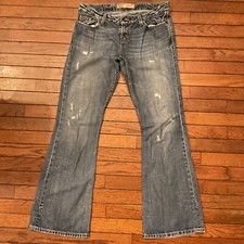 BKE Denim Jeans Womens Size 30 R Sabrina Bootcut Low Rise Medium Wash Distressed