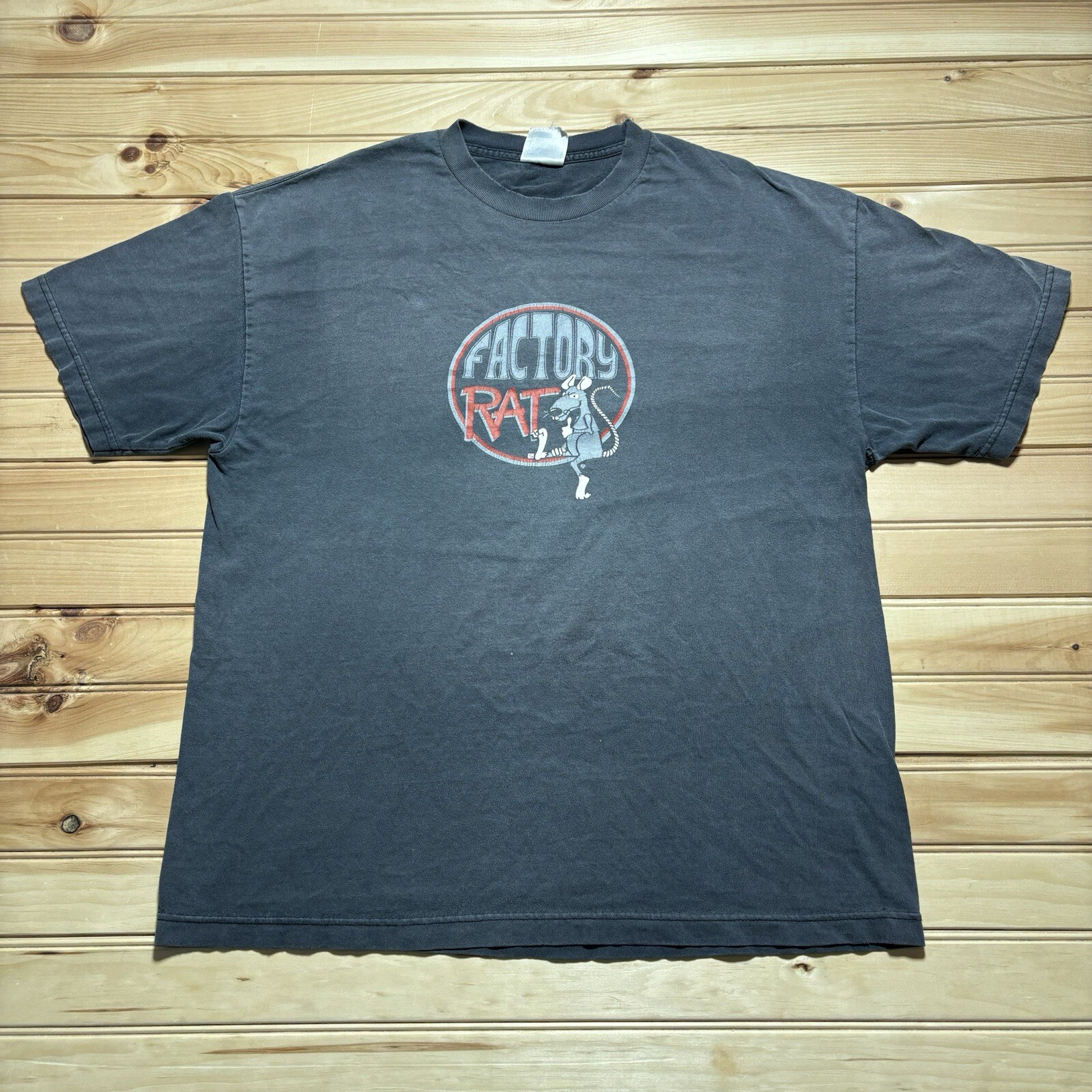 Vintage 90s Factory Rat Super Faded Black Shirt Size XL RARE