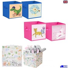 Foldable Storage Cube Box Nursery Kids Children Organiser Fabric Toy Chest BNWT