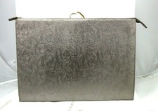 Padded Laptop Case Bag Zip Top Large 15 x11" Embossed Pewter NEW