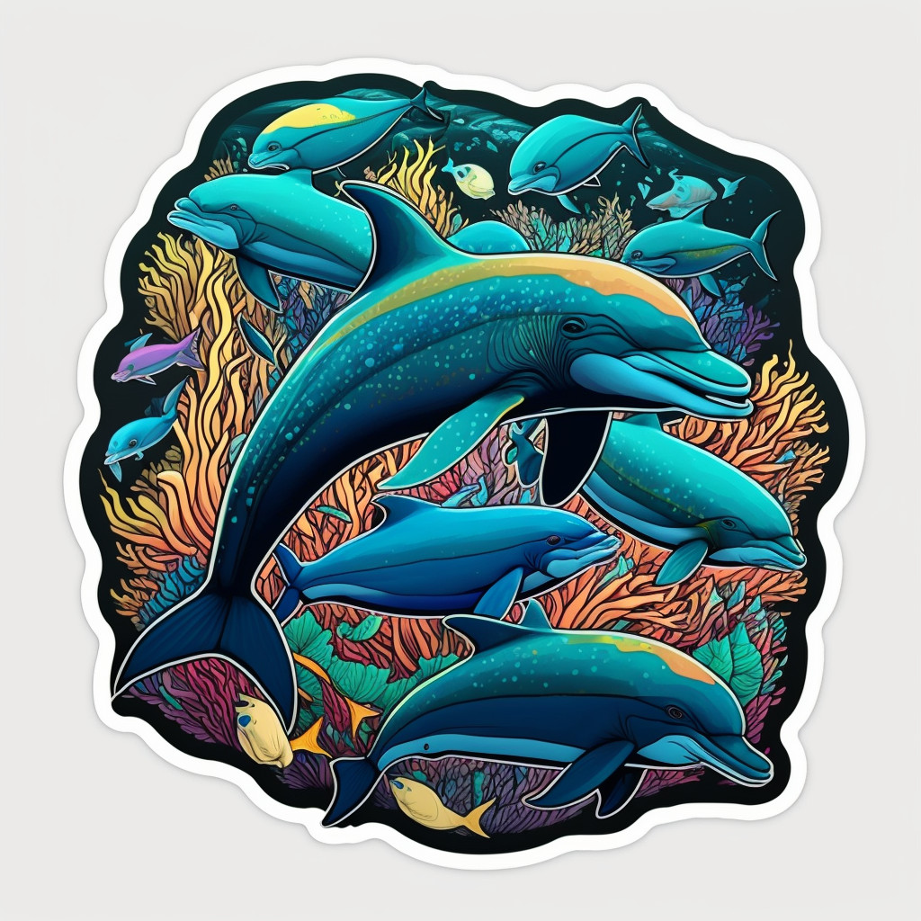 Dolphin Cup Laptop Fishing Car Vehicle Window Bumper Decal F