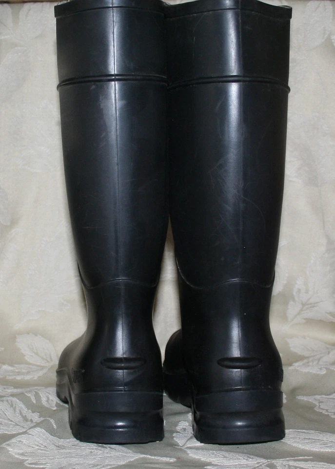 Men's Servus Black Rubber Boots 9 Waterproof Pull-on Women's 11 MINT - Image 4 of 4