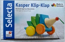 Selecta Kasper Klip-Klap Zabawka do ciągnięcia Zabawka na kółkach Drewniana zabawka Nowa 62022