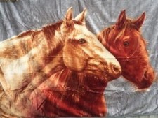 Kuscheldecke Tagesdecke Wohndecke Decke Plaid Motiv Pferd / Pferde 160x200cm