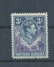 Northern Rhodesia stamps.  1938 George VI GVI 3s MH SG 42 (R586)