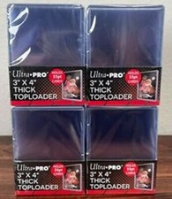  100 Ultra Pro 55pt 3" x 4" THICK TOPLOADERS 4 Packs of 25 Cards Top Load PRIZM