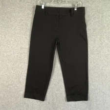 Counterparts Pants Womens 10 Black Chino Capri Crop Cuffed Mid Rise Straight