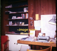 Office Desk w Typewriter in England UK in 1967, Kodachrome Slide aa 28-14b thumbnail