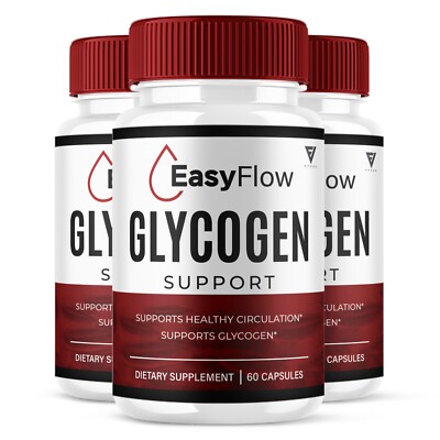 (3 Pack) Easy Flow Glycogen Support Capsules, Easy Flow Pills (180 Capsules)