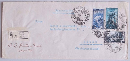 Colección de cubiertas AMG-FTT ITALIA Trieste década de 1950 (6), incl. aire, reco, look expreso - Imagen 6 de 7