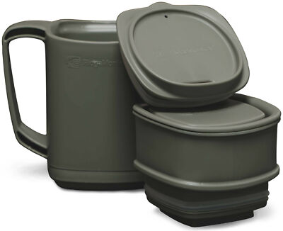RidgeMonkey Becher für Kaffee & Tee für das Angeln Green Thermo Mug DLX Brew Set