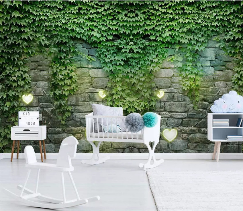 3D Wall Of Leaves 10742NA Wallpaper Wall Mural Removable Self-adhesive Fay