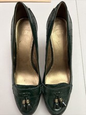 Circa Joan & David Leather Heels Women’s Slip On Green 9 Medium