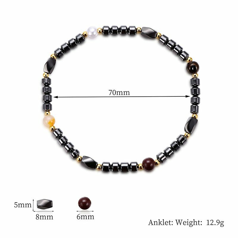 Therapy Anklet Bracelet Hematite Beads Weight Loss Unisex
