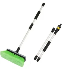 10" Green Soft Bristle Brush and 60" Water Flow Handle with an ON/Off Switch