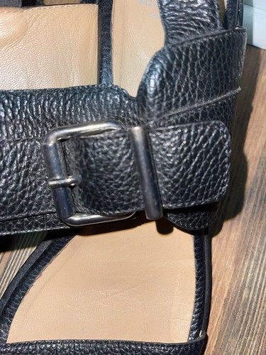 Womens Aquatalia Italy Black Leather Strappy Low Heel Sandals Size Size 12 - Picture 6 of 8