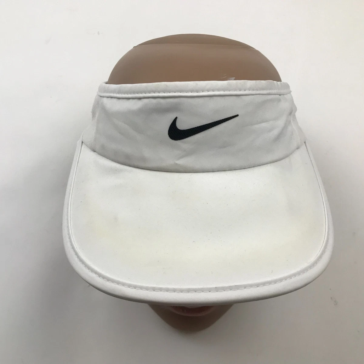 Nike Visor Hat Cap Strapback White Adjustable Dry Fit Featherlight Golfer Women