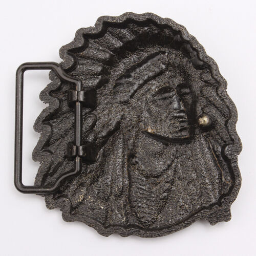 Indian Warrior Chief Belt Buckle Western Cowboy Native American (IW-05) - Picture 2 of 2