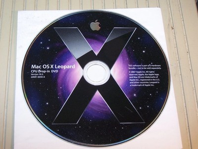 Original Apple Mac OS X Leopard 10.5 CPU Drop in DVD 2Z691-6040-A 2007 nur Disc