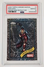 2025 Topps Chrome Marvel - #1 Iron Man - Spider Web Refractor /399 - PSA 10 GEM