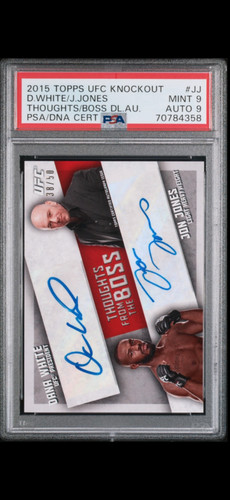 2015 Topps UFC Knockout - Thoughts from the Boss Auto Jon Jones, PSA 9