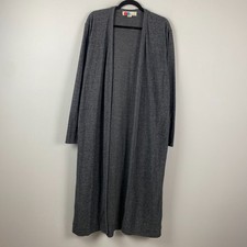 Free People FP Beach Bicoastal Long Open Front Cardigan Womens M Gray Duster