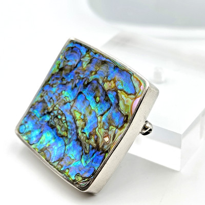 Pallet Bisgaard P.Bis. Denmark Sterling Silver 925 Abalone Brooch Pin Vintage