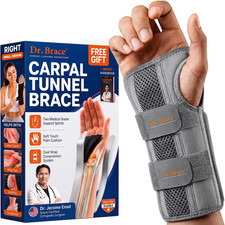 Adjustable Wrist Brace Night Support for Carpal Tunnel, Right Sml/Med Size