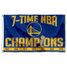 Golden State Warriors 7 Time Basketball Champions Grommet Flag