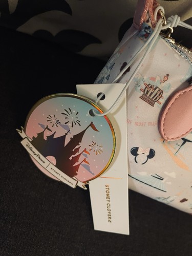 2025 Walt Disney World Parks Pink Stoney Clover Lane Pouchette Crossbody Actual - Picture 3 of 7