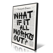 It All Works Out Canvas Wall Art, Black and White 8"L x 12"W What If Unframed