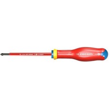 Image of Facom ATD0X75VE Protwist Insulated Screwdriver 0 x 75 mm Round Blades Pozidriv