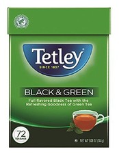 Tetley Teabags, Black and Green, 72 Teabags Packaging may vary
