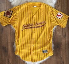 RARE Golden League Baseball Jersey GBL Indy League, Embroidered Patches, Size L