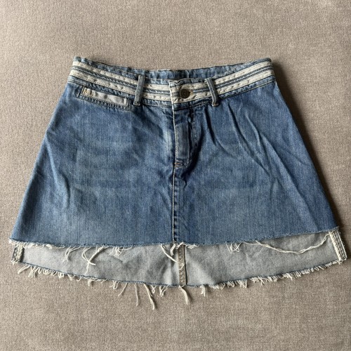 Marc Jacobs, Marc Jacobs Vintage Asymmetric High Low Raw Hem Denim Mini Skirt 4 Y2K Downtown