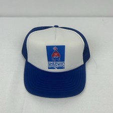 Vintage 80s SHERWIN WILLIAMS Trucker Hat Blue Mesh Snapback Cap Paint Store