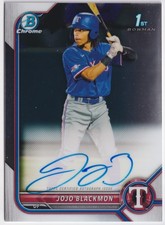 2022 Bowman Chrome 1st JoJo Blackmon Prospect Auto #CPA-JBN Texas Rangers