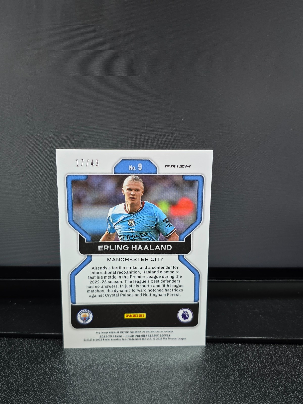 2022-23 Panini prizm premier league red bubbles /49-Erling Haaland view 2