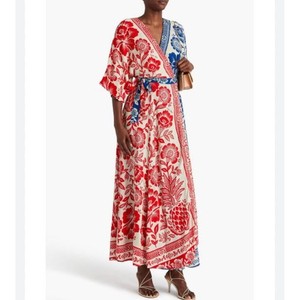 green emerald velvet dress Noosa Green Leaf-Print Chiffon Summer Maxi Dress Green / S main image 0