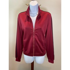 Guess Full Zip Activewear Sweatshirt Size M Maroon