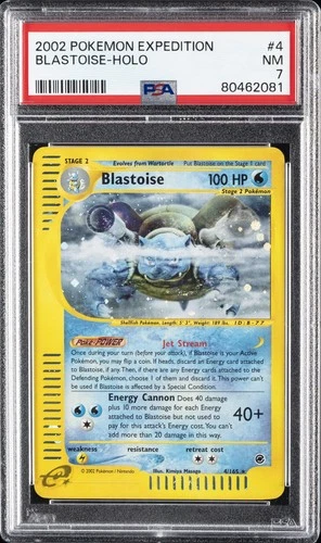 2002 POKEMON EXPEDITION #4 BLASTOISE-HOLO PSA 7